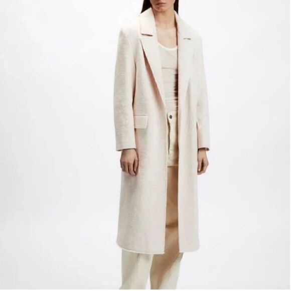 Zara Cream Textured Oversized Long Coat(XS) - Picture 1 of 10